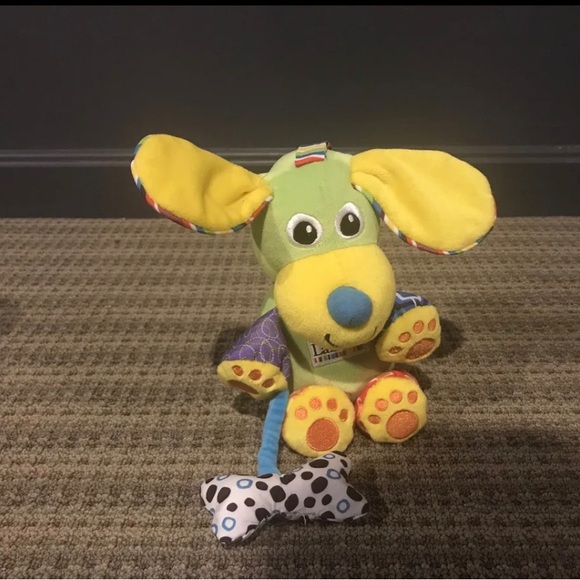 Lamaze Toys Lamaze Plush Green Dog Baby Toy Rattles Crinkly Sensory